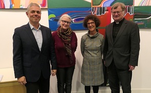 Univ.-Prof. Dr. Christian Grafl, Primaria Dr. Adelheid Kastner, Oberstaatsanwältin Brigitte Loderbauer und Diözesanbischof Dr. Manfred Scheuer