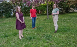 Die Vorsitzenden der Katholischen Jungschar der Diözese Linz (v. l.): Valentina Bergmair, Samuel Haijes, Cosima Spieß